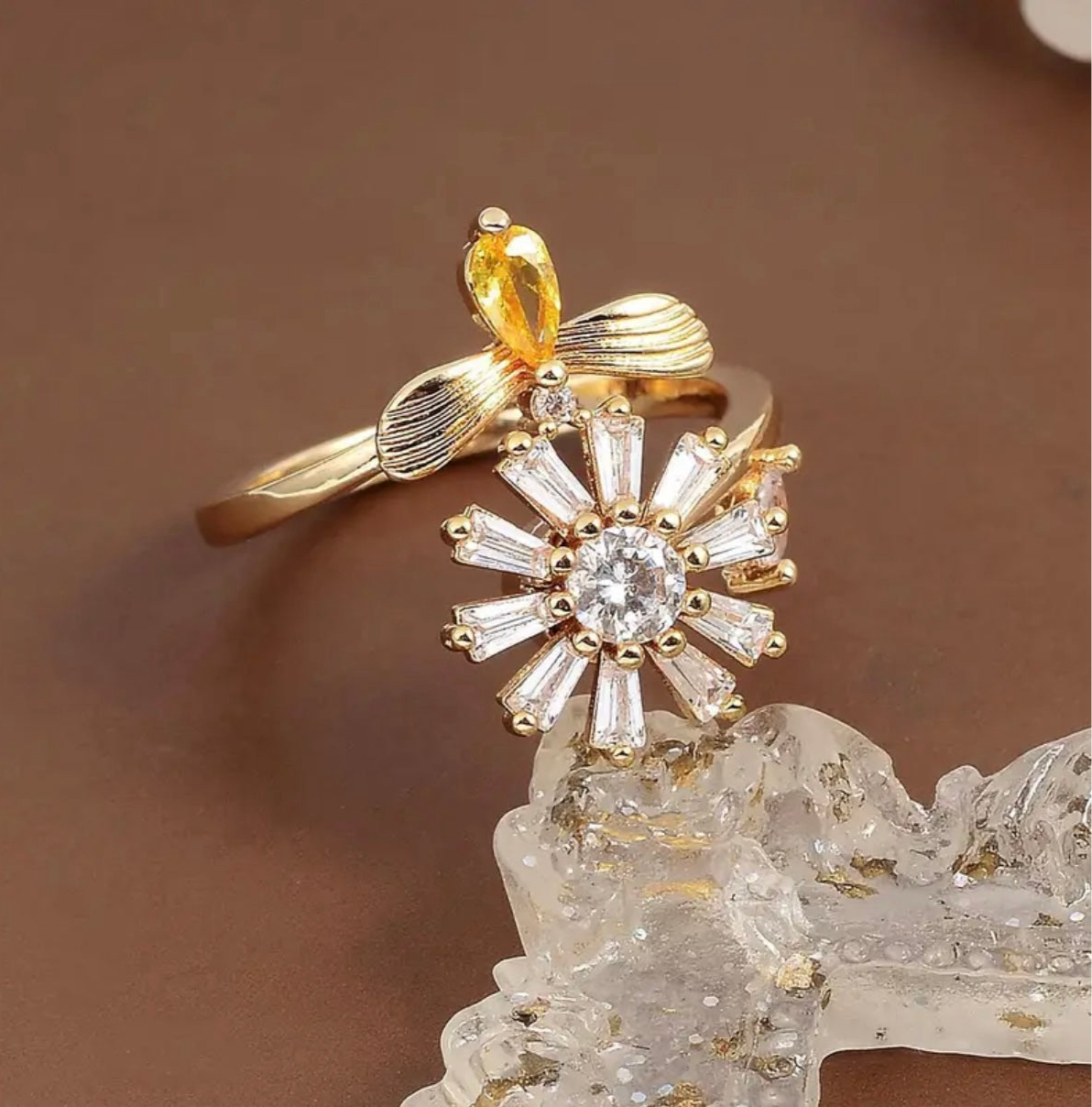 Anxiety ring flower & butterfly