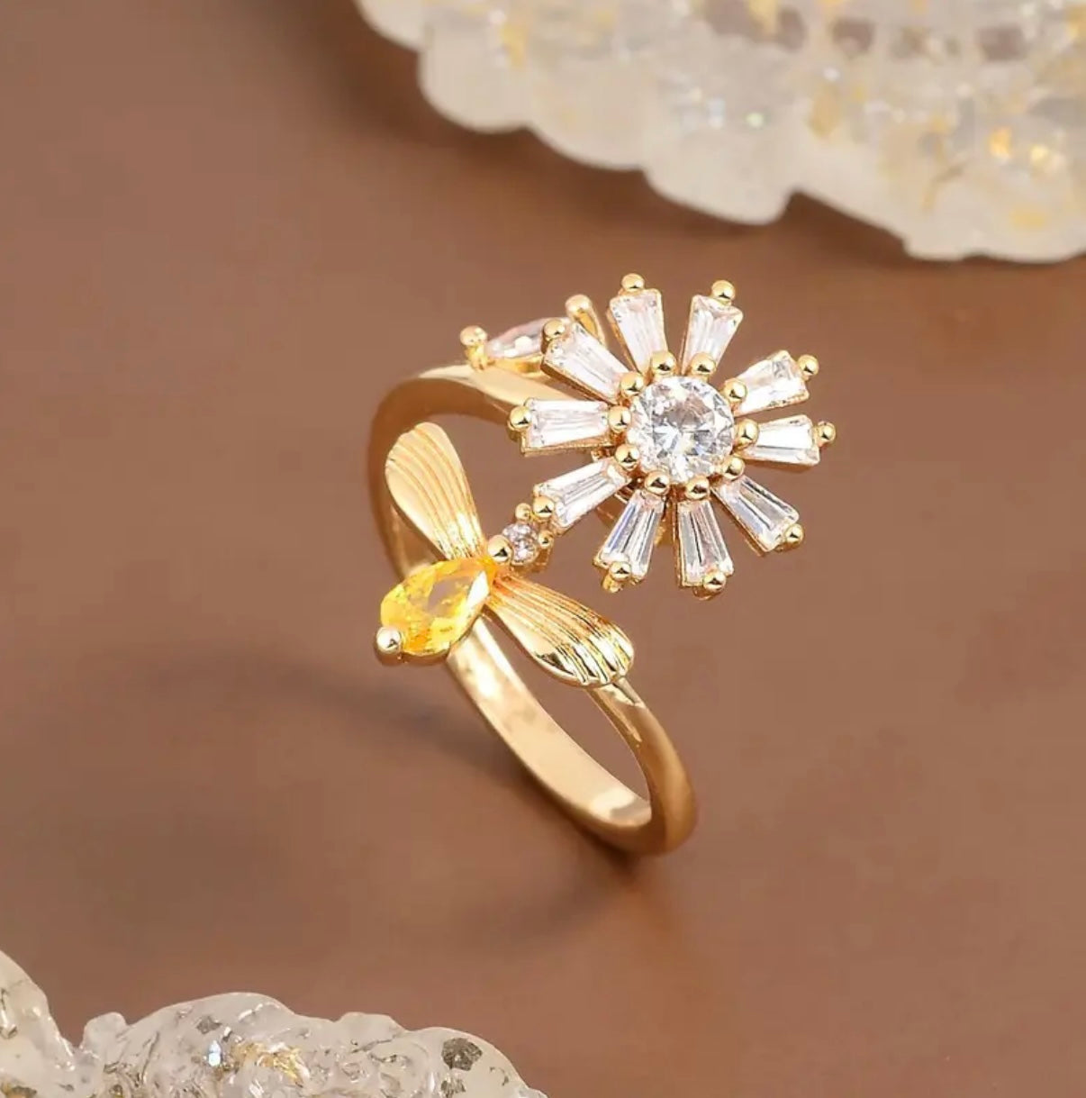 Anxiety ring flower & butterfly